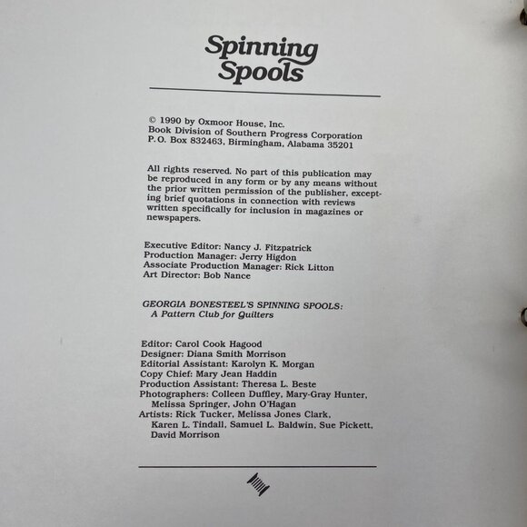 Vintage 1991 Georgia Bonesteels Spinning Spools Binder Pattern Club For Quilters - Picture 3 of 15